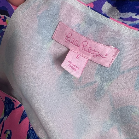 Lilly Pulitzer Jackie Pink Sunset Pecking Order Silk Shift Dress Women’s Small - Picture 10 of 12